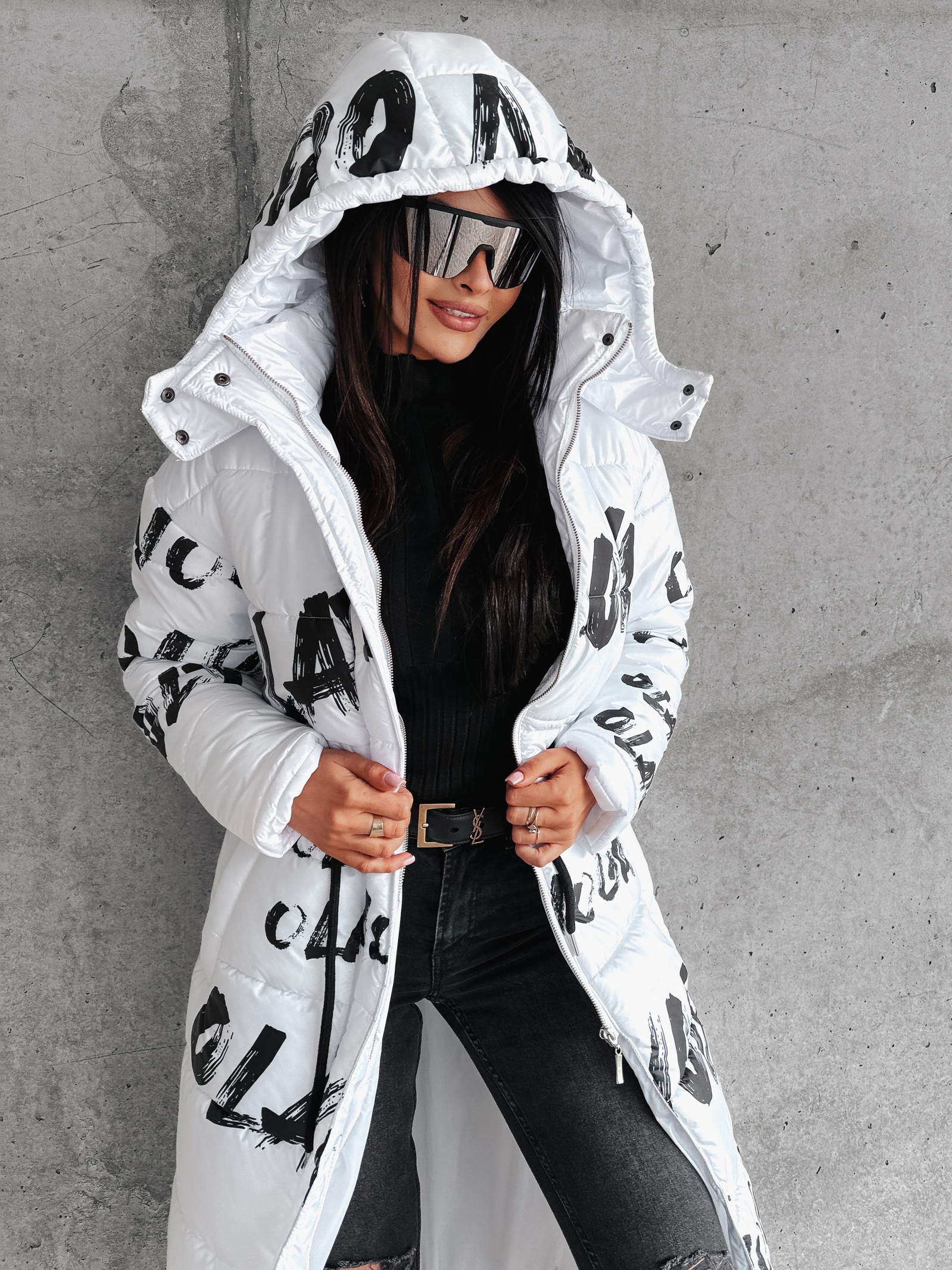 Płaszcz pikowany ocieplany Canosa Ola Voga ecru