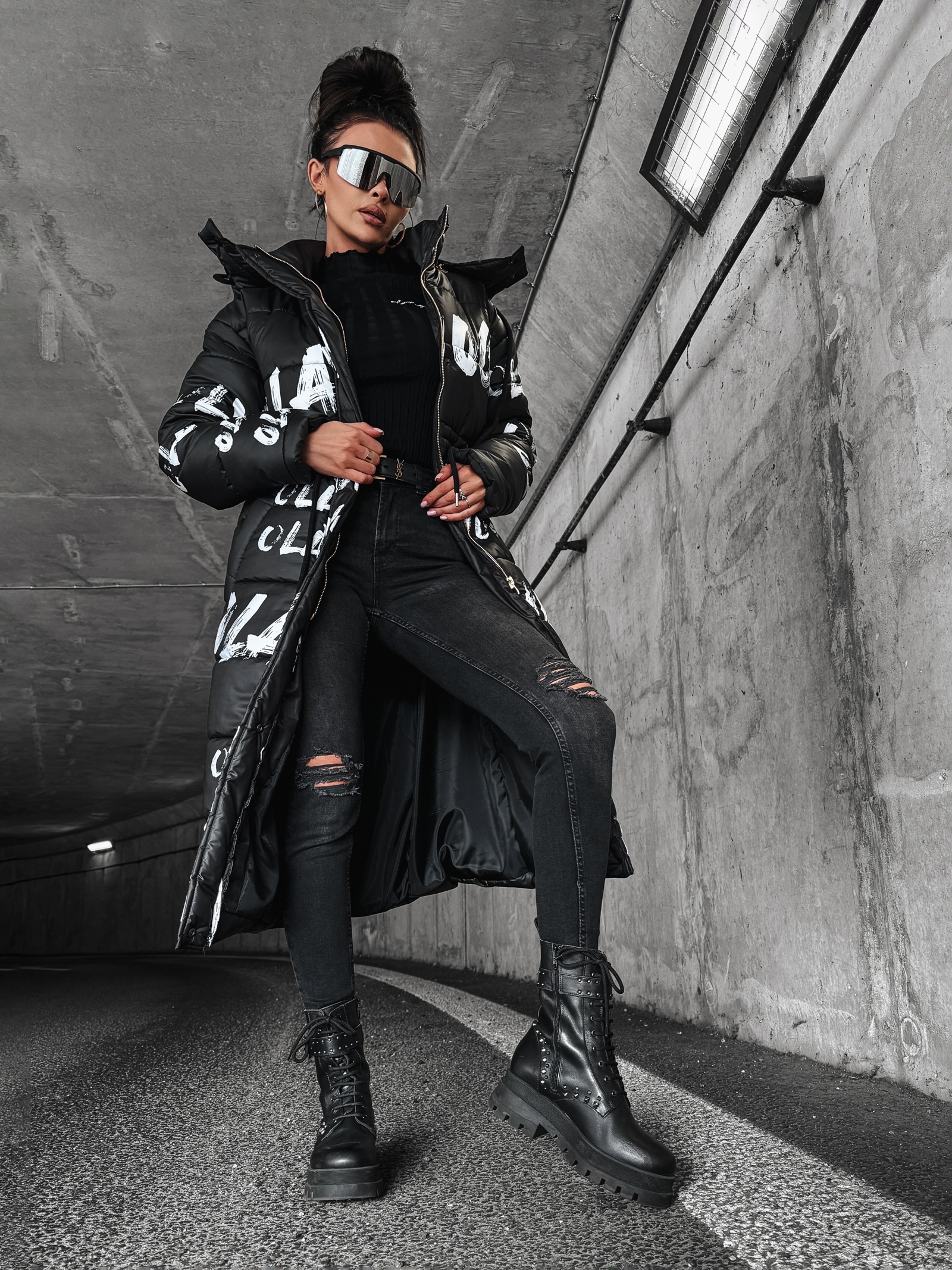 Płaszcz pikowany ocieplany Canosa Ola Voga czarny