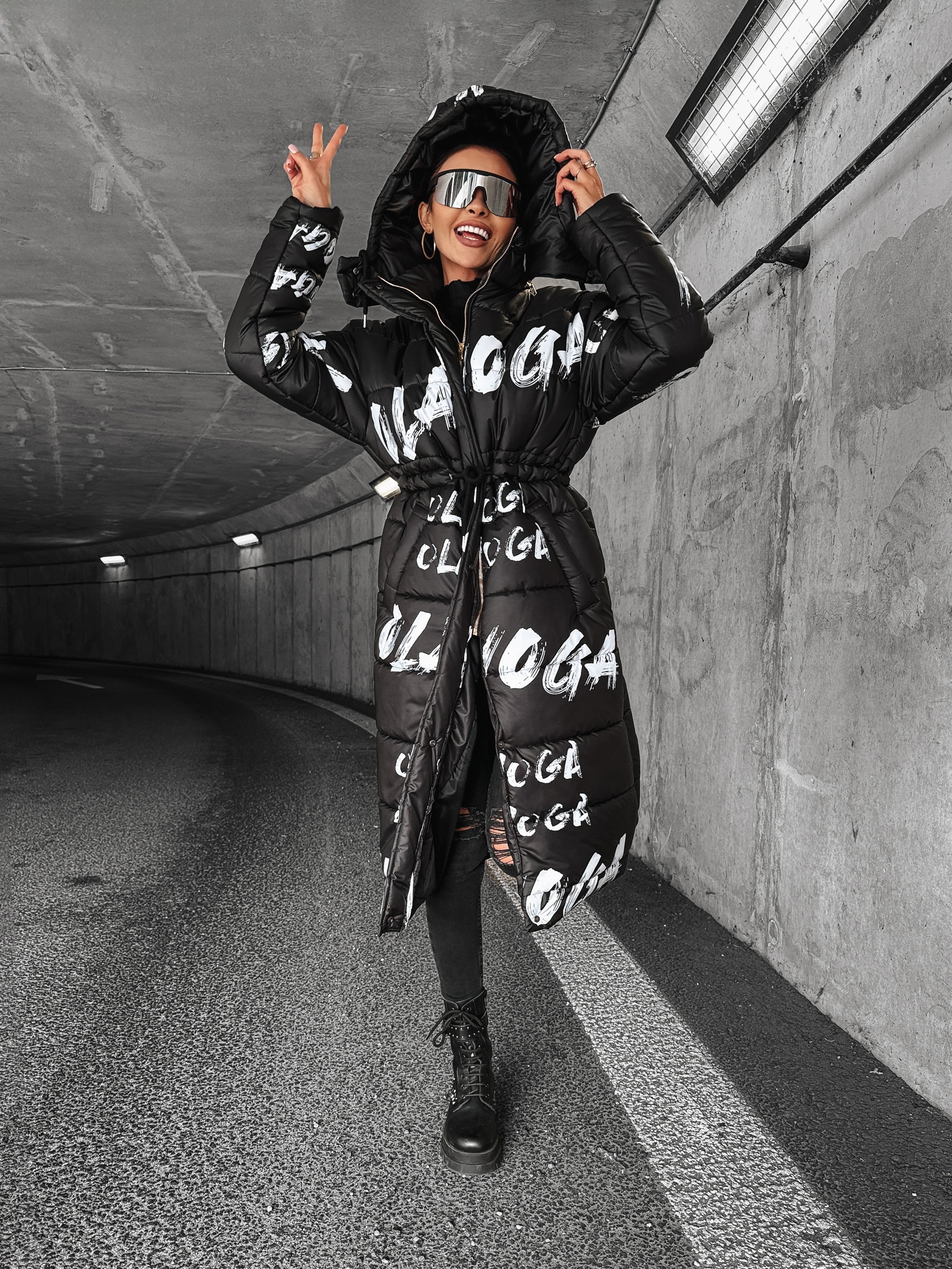 Płaszcz pikowany ocieplany Canosa Ola Voga czarny