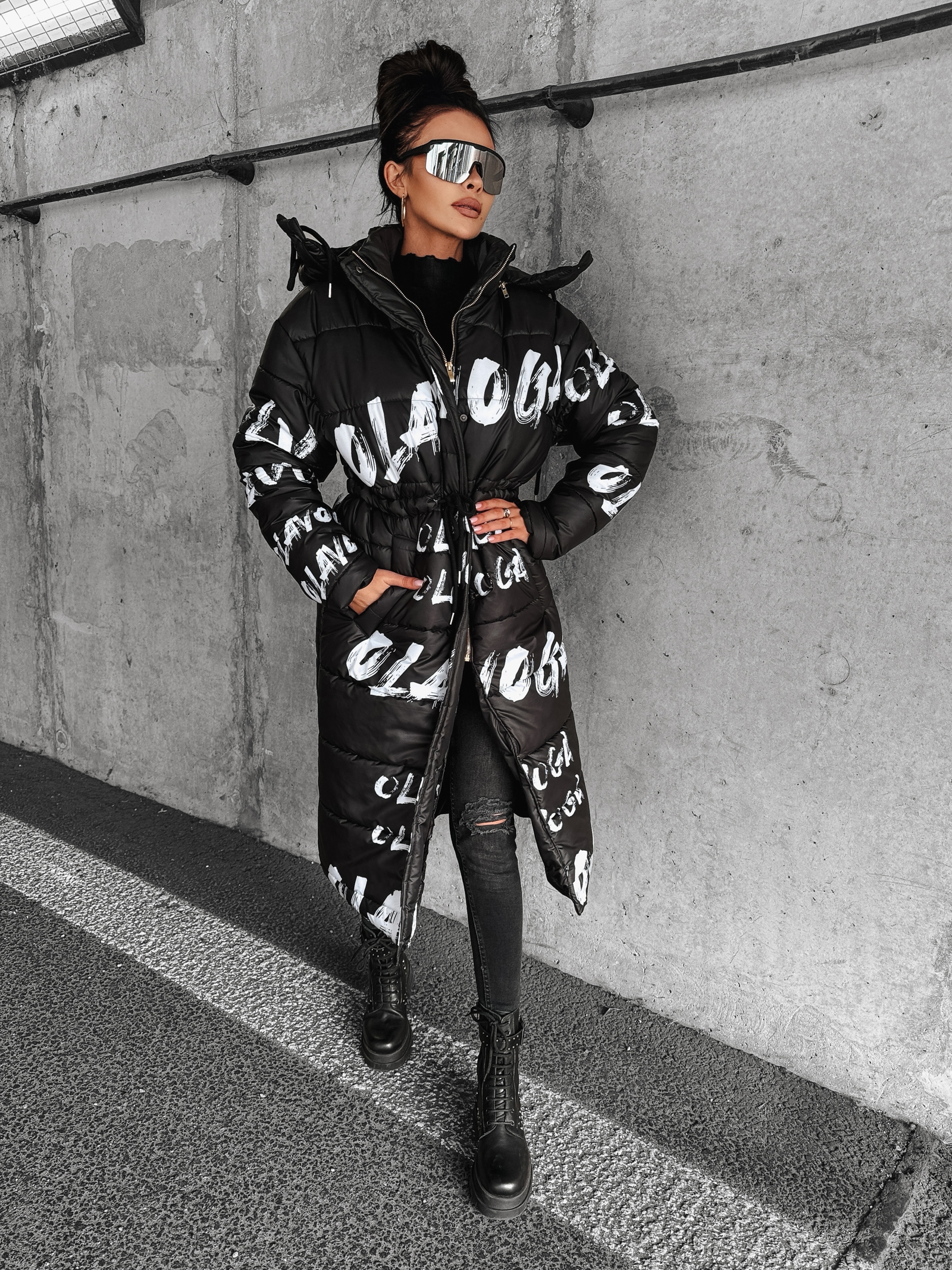 Płaszcz pikowany ocieplany Canosa Ola Voga czarny