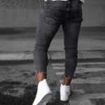 Spodnie jeansowe męskie dekatyzowane Erin II Ola Voga czarne