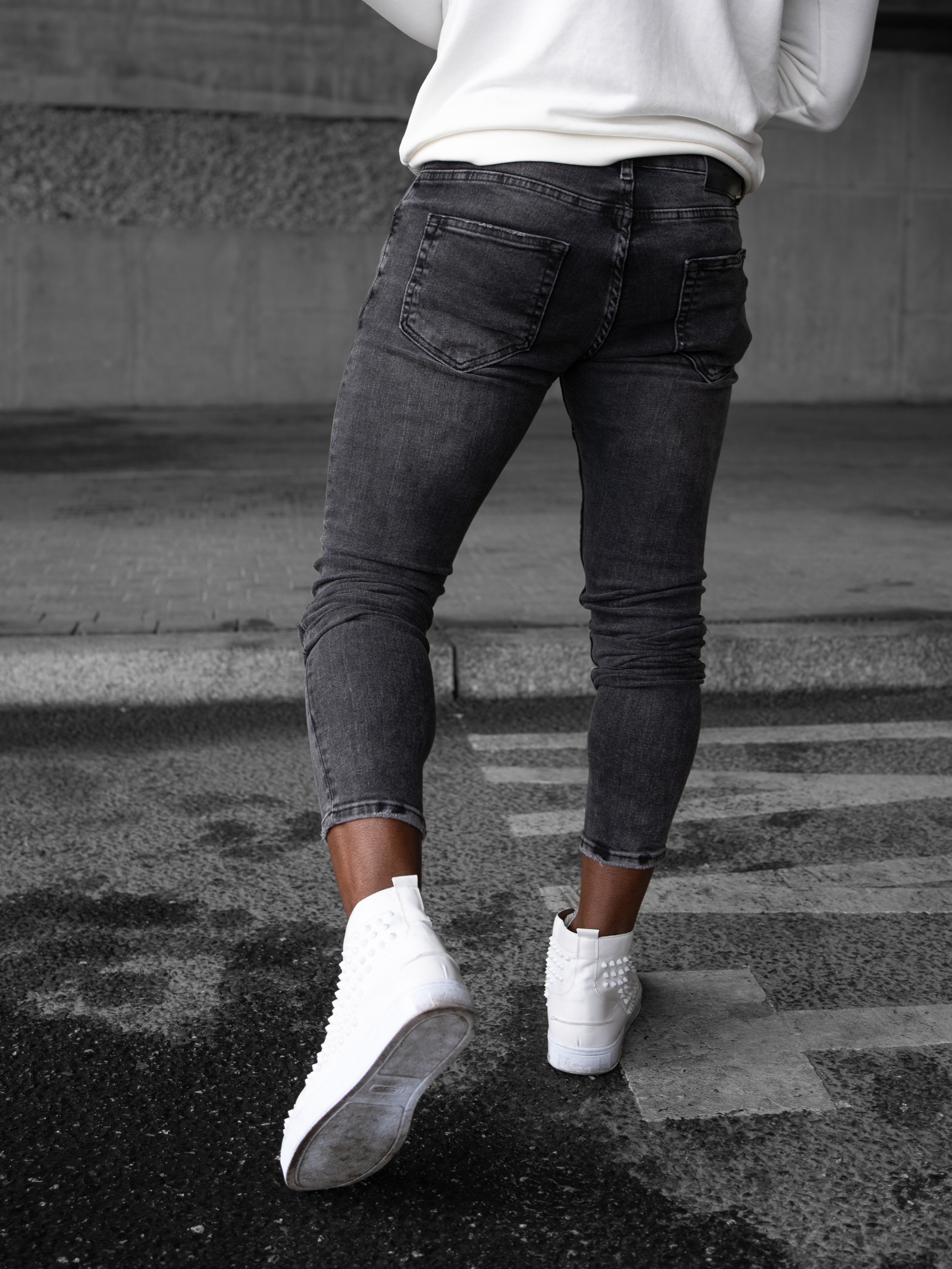 Spodnie jeansowe męskie dekatyzowane Erin II Ola Voga czarne