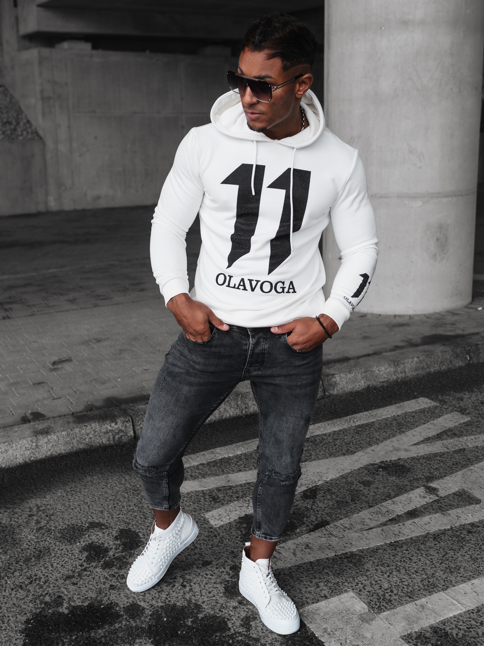 Spodnie jeansowe męskie dekatyzowane Erin II Ola Voga czarne