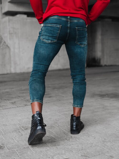 Spodnie jeansowe męskie slim fit Erin Ola Voga niebieskie