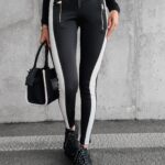 Spodnie modelujące z lampasem Chica Ola Voga czarne