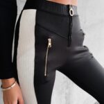 Spodnie modelujące z lampasem Chica Ola Voga czarne