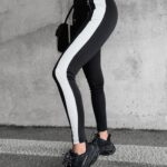 Spodnie modelujące z lampasem Chica Ola Voga czarne