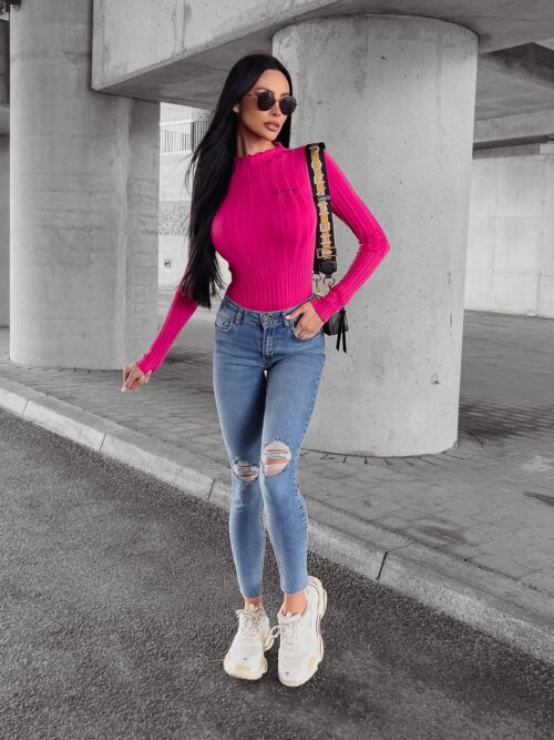 Spodnie slim fit damskie Ariel Ola Voga niebieskie