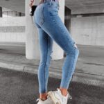 Spodnie slim fit damskie Ariel Ola Voga niebieskie