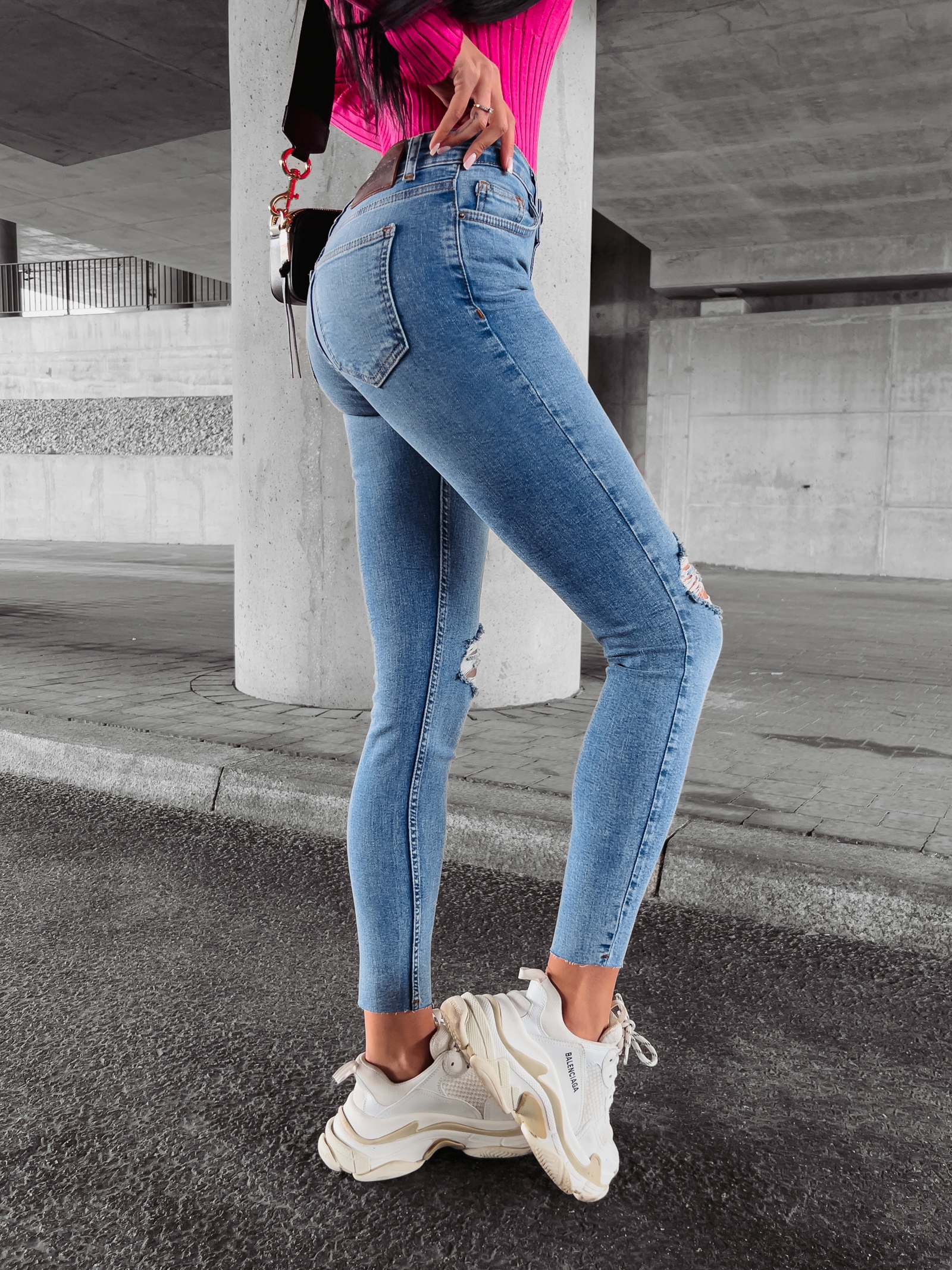 Spodnie slim fit damskie Ariel Ola Voga niebieskie Spodnie slim fit damskie Ariel Ola Voga niebieskie