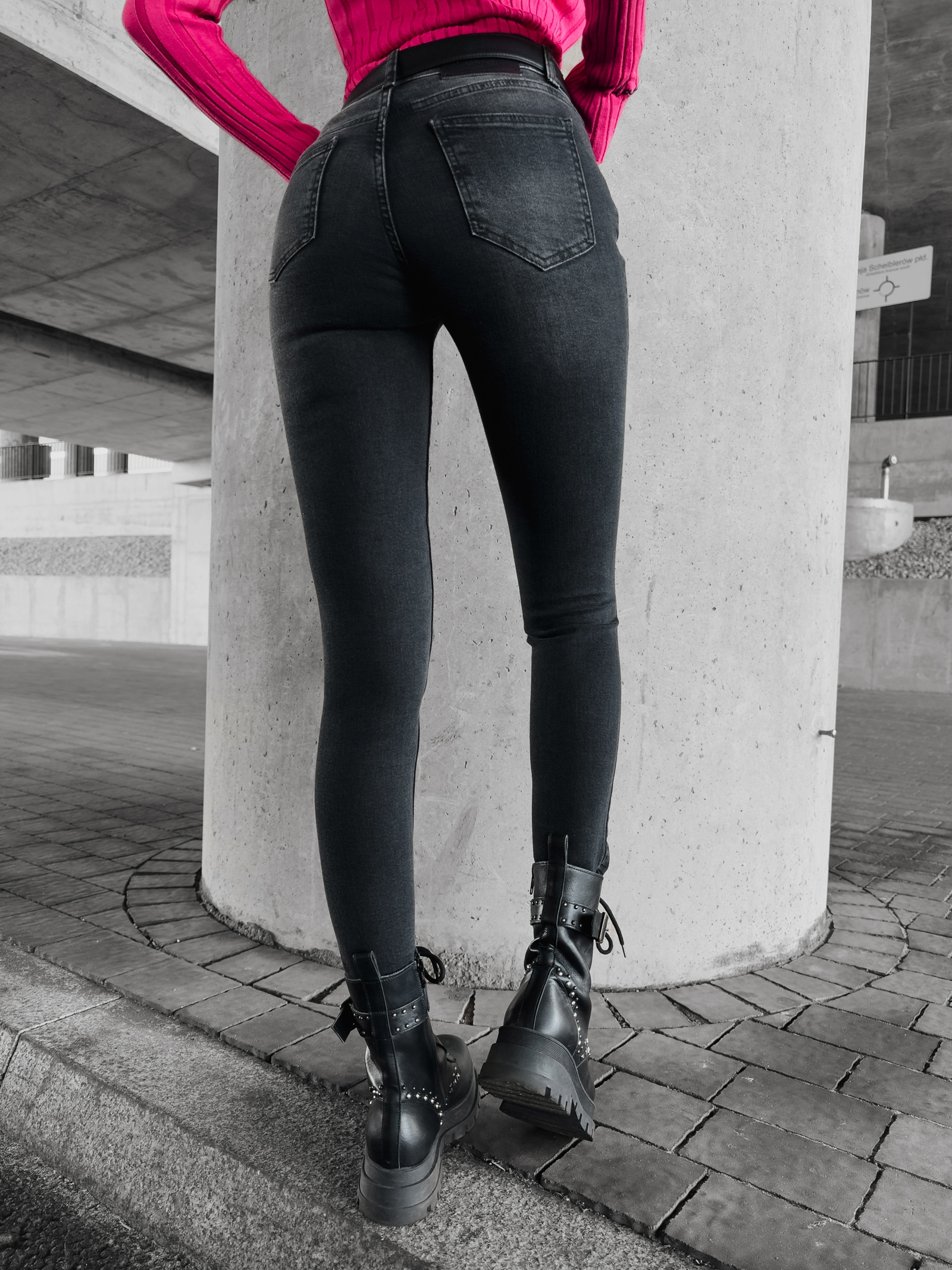 Spodnie slim fit damskie Ariel Ola Voga czarne Spodnie slim fit damskie Ariel Ola Voga czarne