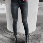 Spodnie slim fit damskie Ariel Ola Voga czarne