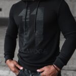 Bluza męska cekinowa aplikacja Nukus Ola Voga czarna