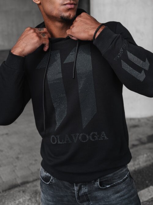 Bluza męska cekinowa aplikacja Nukus Ola Voga czarna