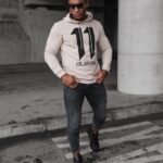 Bluza męska cekinowa aplikacja Nukus Ola Voga beżowa