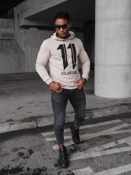 Bluza męska cekinowa aplikacja Nukus Ola Voga beżowa