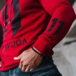 Bluza męska cekinowa aplikacja Nukus Ola Voga bordowa