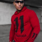 Bluza męska cekinowa aplikacja Nukus Ola Voga bordowa