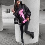 Bluza z nadrukiem różowa pantera Puna Ola Voga szara