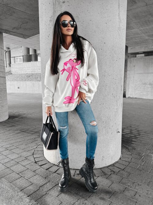 Bluza z nadrukiem różowa pantera Puna Ola Voga ecru