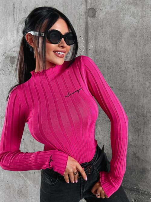 Bluzka prążkowana Piper Ola Voga różowa