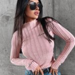 Bluzka prążkowana Piper Ola Voga pudrowa