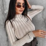 Bluzka prążkowana Piper Ola Voga beżowa