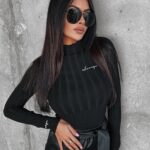 Bluzka prążkowana Piper Ola Voga czarna