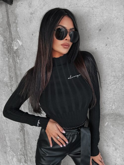 Bluzka prążkowana Piper Ola Voga czarna