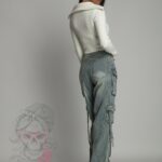 Spodnie jeansowe z przetarciami bojówki Hamerr niebieskie