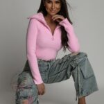 Spodnie jeansowe z przetarciami bojówki Hamerr niebieskie