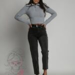 Spodnie jeansowe boyfriend Togo grafitowe