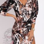 Sukienka elastyczna NB Penero biało-brązowa