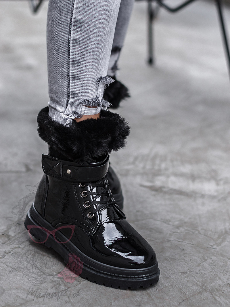 Botki z futerkiem Madam Winteri czarne