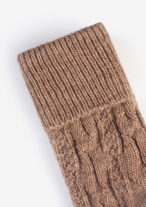 Skarpety damskie ciepłe z wełną brąz melanż