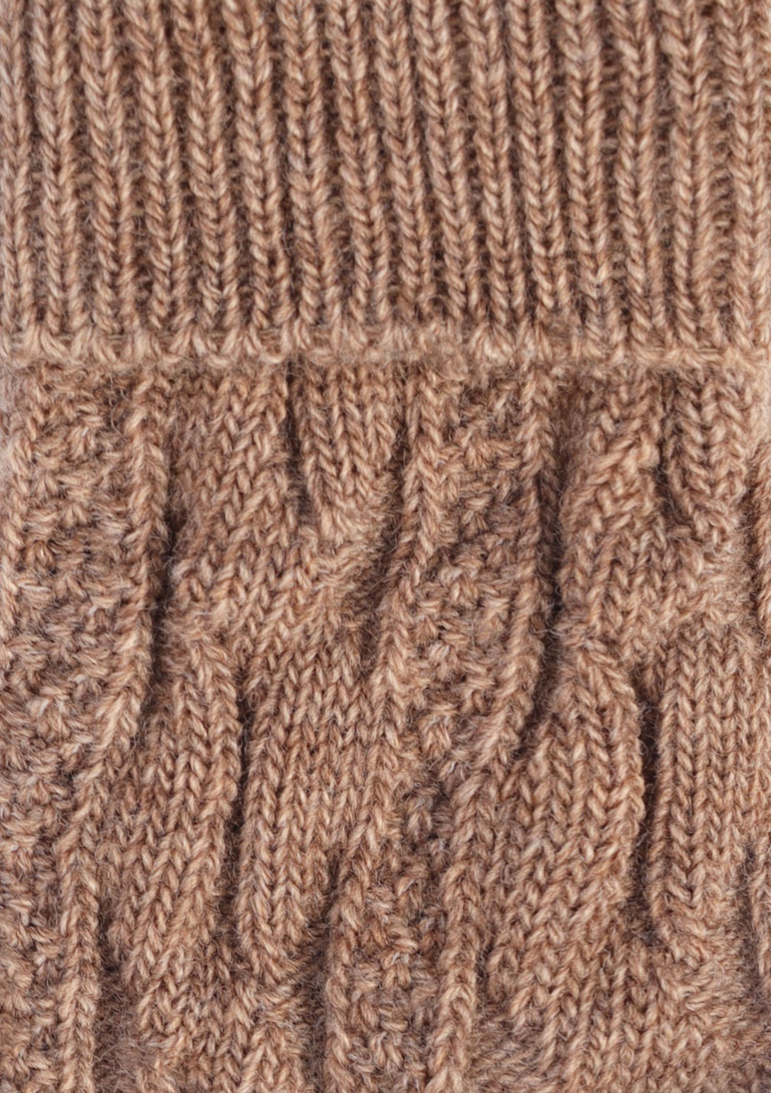 Skarpety damskie ciepłe z wełną brąz melanż