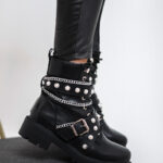 Workery z perłami Gaga Rock czarne