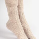 Skarpety damskie ciepłe z wełną beż melanż