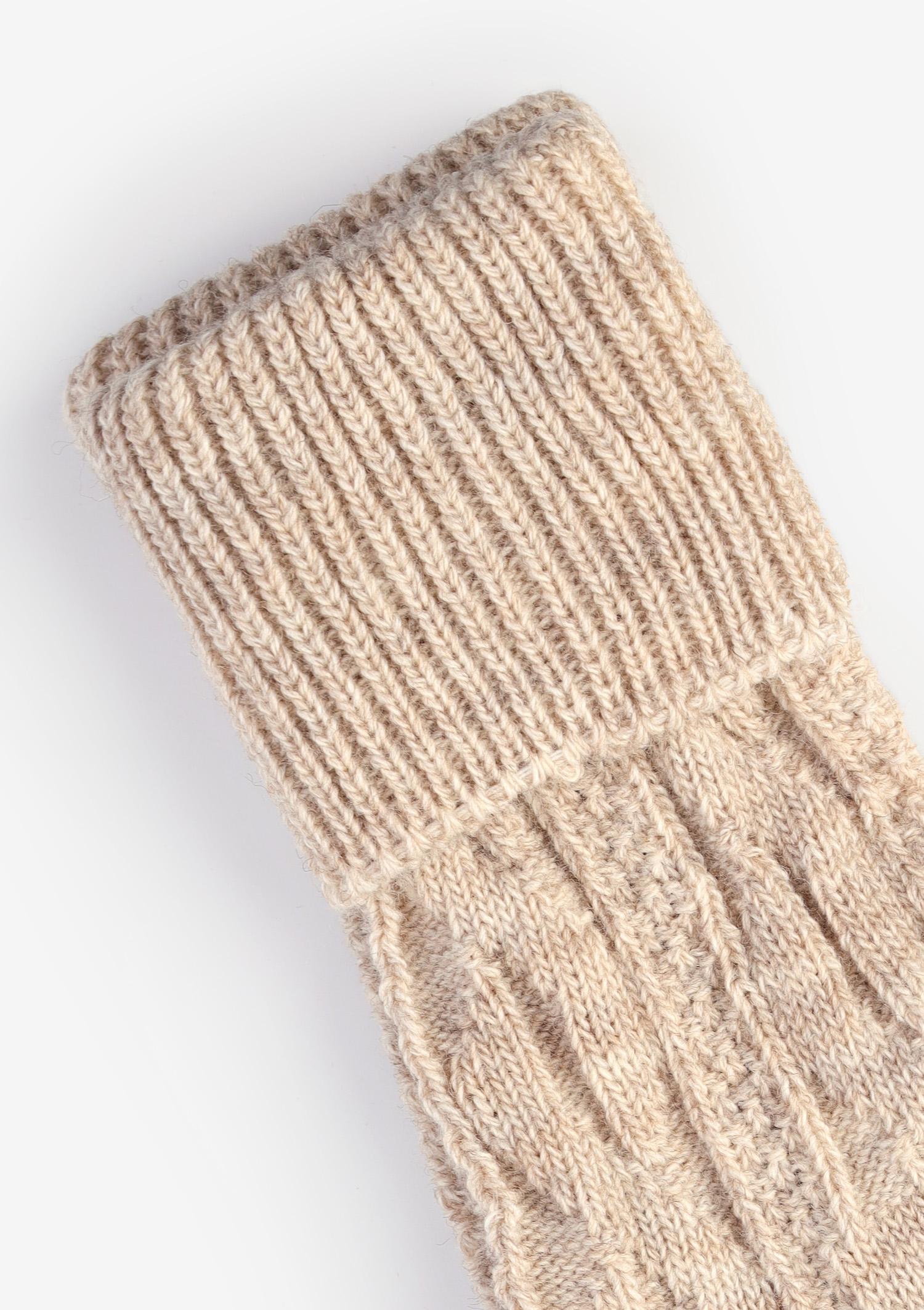 Skarpety damskie ciepłe z wełną beż melanż