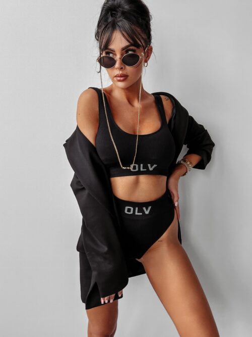 Komplet bieliźniany logowany LAGIO 2023 OLAVOGA czarny