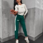 Spodnie dresowe z lampasem Parla Ola Voga zielone