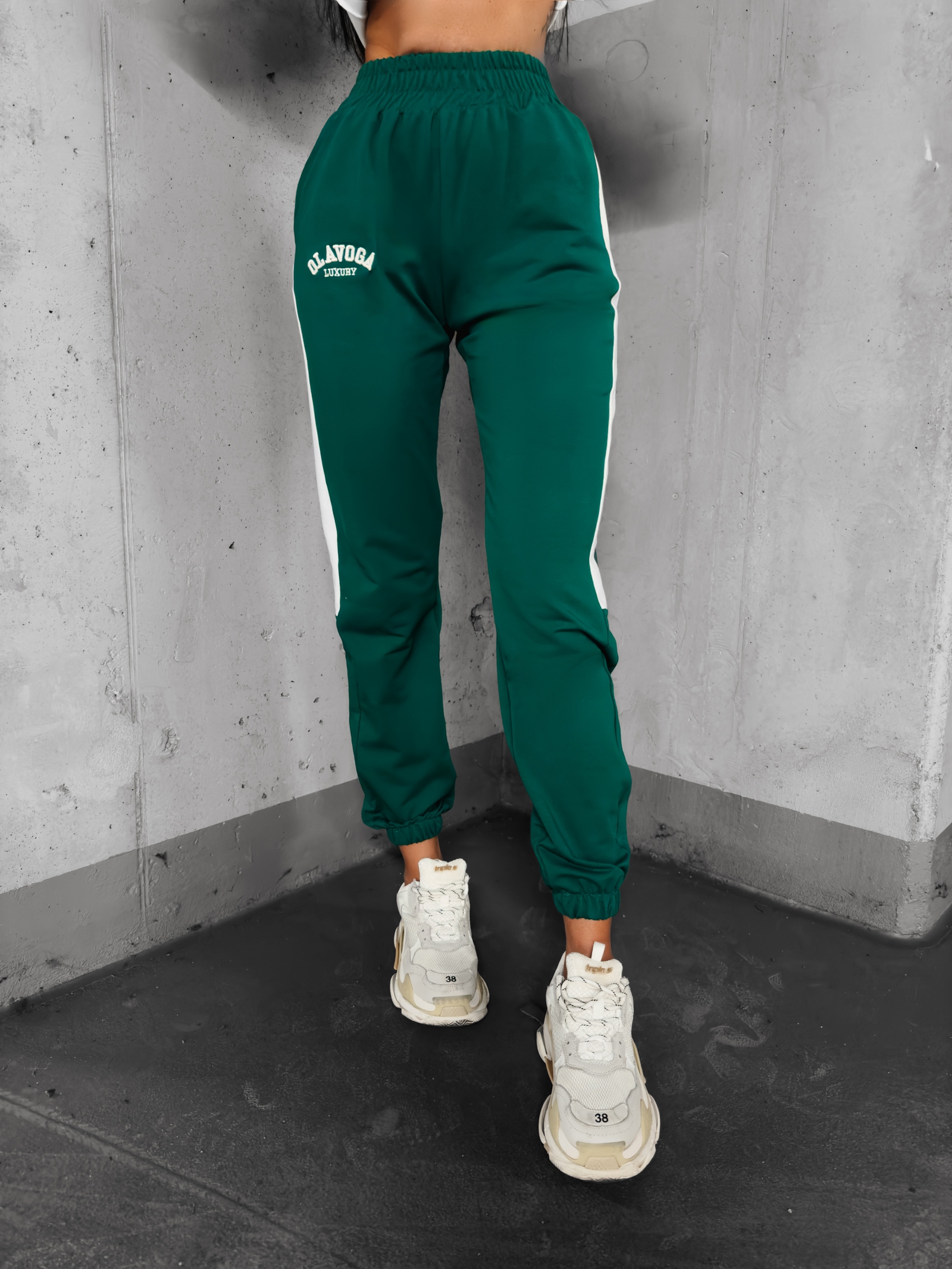 Spodnie dresowe z lampasem Parla Ola Voga zielone Spodnie dresowe z lampasem Parla Ola Voga zielone