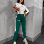 Spodnie dresowe z lampasem Parla Ola Voga zielone