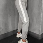 Spodnie dresowe z lampasem Parla Ola Voga szary melanż