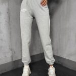 Spodnie dresowe z lampasem Parla Ola Voga szary melanż