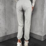 Spodnie dresowe z lampasem Parla Ola Voga szary melanż