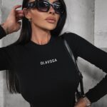 Bluzka basicowa prążkowana Barma Ola Voga czarna