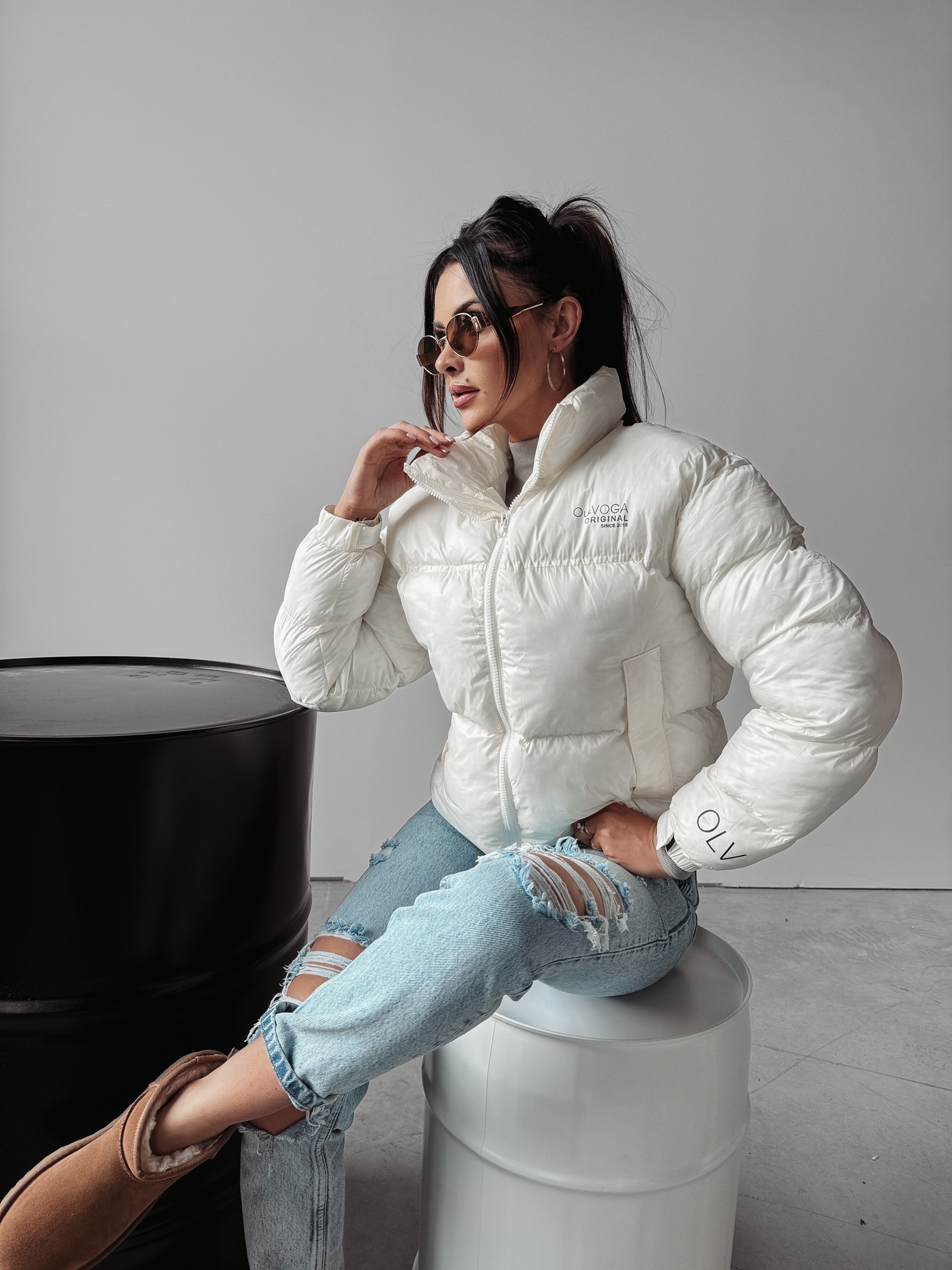 Kurtka damska puchowa Sky Ola Voga ecru