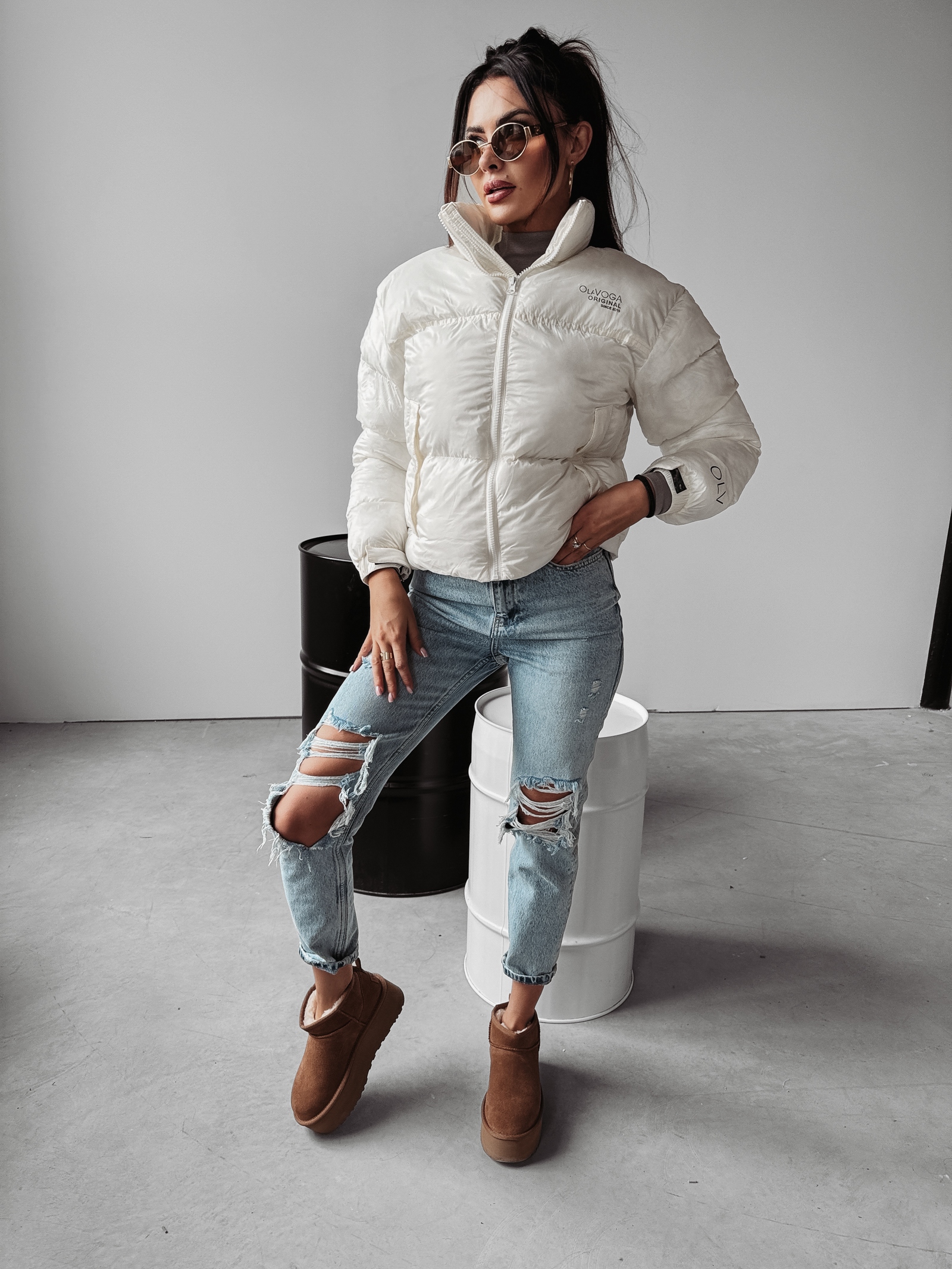 Kurtka damska puchowa Sky Ola Voga ecru Kurtka damska puchowa Sky Ola Voga ecru