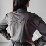 Komplet damskie casual welurowy Tilda Ola Voga grafitowy